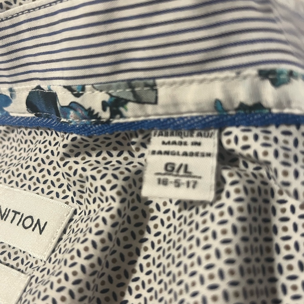 Blue and White Patterned Shirt